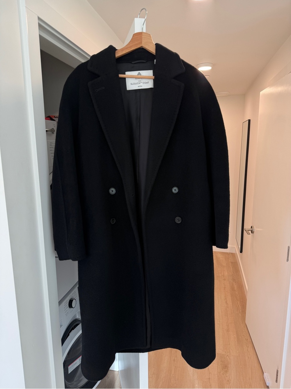 Aritzia Black Slouch Coat XXS